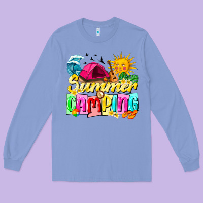 Summer Camping Long Sleeve Tee Designed By Texasbilliewilder