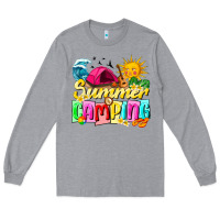 Heather Grey summer camping Long Sleeve Tee - texasbilliewilder