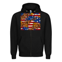 Black 4th of July USA flag leopard sunflower 20oz tumble Zipper Hoodie - Neo Western