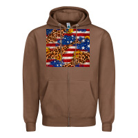 Chestnut 4th of July USA flag leopard sunflower 20oz tumble Zipper Hoodie - Neo Western