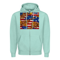 Seafoam 4th of July USA flag leopard sunflower 20oz tumble Zipper Hoodie - Neo Western