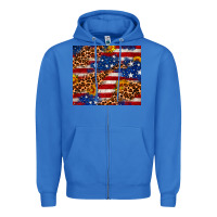 True Royal 4th of July USA flag leopard sunflower 20oz tumble Zipper Hoodie - Neo Western