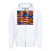White 4th of July USA flag leopard sunflower 20oz tumble Zipper Hoodie - Neo Western