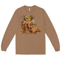 Toasted Coconut highland cow family Long Sleeve Tee - RanaPortraitStore