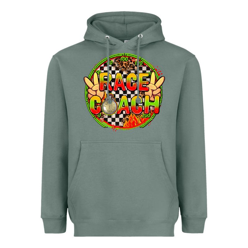 Race Coach With Leopard And Peace Hand Heavyweight Hoodie by AdoDesignShop | Teevron