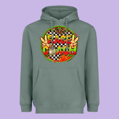 Race Coach With Leopard And Peace Hand Heavyweight Hoodie Designed By Adodesignshop