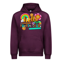 Mauve Wine hello fourth grade Urban Hoodie - NancyCooperArtShop