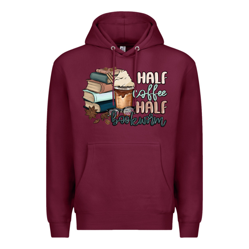 Half Coffee Half Bookworm Premium Hoodie by MaliasSmallBusiness | Teevron