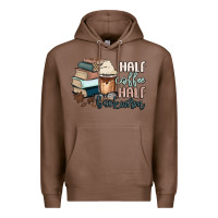 Chestnut half coffee half bookworm Premium Hoodie - MaliasSmallBusiness
