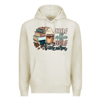 Oatmeal Heather half coffee half bookworm Premium Hoodie - MaliasSmallBusiness