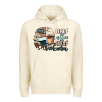 Sandshell half coffee half bookworm Premium Hoodie - MaliasSmallBusiness