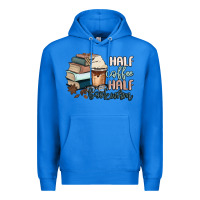 True Royal half coffee half bookworm Premium Hoodie - MaliasSmallBusiness