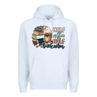 White half coffee half bookworm Premium Hoodie - MaliasSmallBusiness