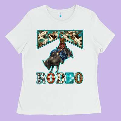 Western Rodeo Bullfighter Ladies Tee Designed By Barkaloodesign