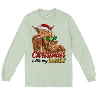 Matcha christmas with my family highland cow cattle and calves Long Sleeve Tee - RanaPortraitStore
