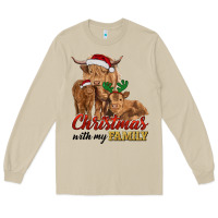 Mushroom christmas with my family highland cow cattle and calves Long Sleeve Tee - RanaPortraitStore