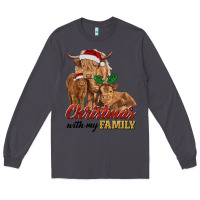 Smoke christmas with my family highland cow cattle and calves Long Sleeve Tee - RanaPortraitStore