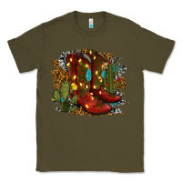 Army Green christmas cowboy boots Classic Tee - RanaPortraitStore