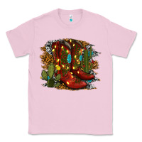 Bubblegum Pink christmas cowboy boots Classic Tee - RanaPortraitStore