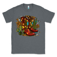 Charcoal Heather christmas cowboy boots Classic Tee - RanaPortraitStore