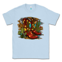Dusty Blue christmas cowboy boots Classic Tee - RanaPortraitStore