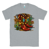 Heather Grey christmas cowboy boots Classic Tee - RanaPortraitStore