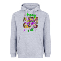 Heather Grey happy mardi gras y'all gnome Heavyweight Hoodie - JahusDesignShop