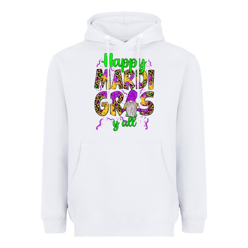 Happy Mardi Gras Y'all Gnome Heavyweight Hoodie by JahusDesignShop | Teevron