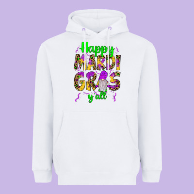 Happy Mardi Gras Y'all Gnome Heavyweight Hoodie Designed By Jahusdesignshop