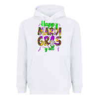 White happy mardi gras y'all gnome Heavyweight Hoodie - JahusDesignShop