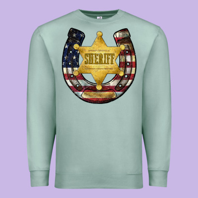 Sheriff American Flag Premium Sweatshirt Designed By Jahusdesignshop