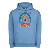 Pigment Pebble Blue it takes a big heart to shape little Urban Hoodie - NancyCooperArtShop