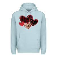 Blue Mist leopard hearts Premium Hoodie - MaliasSmallBusiness