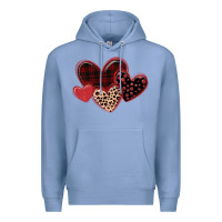 Colony Blue leopard hearts Premium Hoodie - MaliasSmallBusiness