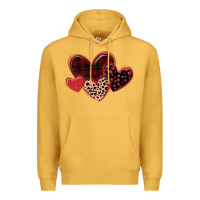 Mustard leopard hearts Premium Hoodie - MaliasSmallBusiness