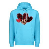 Ocean Blue leopard hearts Premium Hoodie - MaliasSmallBusiness