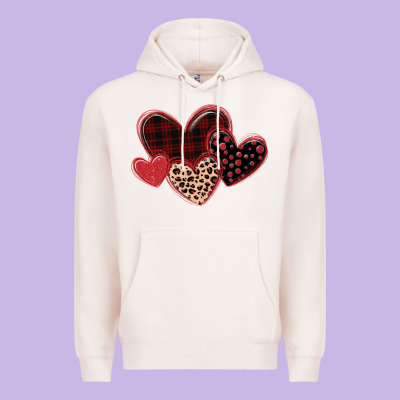 Leopard Hearts Premium Hoodie Designed By Maliassmallbusiness