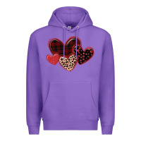 Purple leopard hearts Premium Hoodie - MaliasSmallBusiness