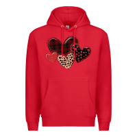 Red leopard hearts Premium Hoodie - MaliasSmallBusiness