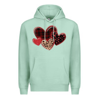 Seafoam leopard hearts Premium Hoodie - MaliasSmallBusiness