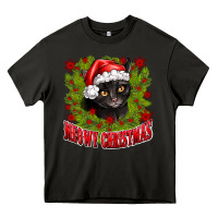 Asphalt meowy christmas Heavy Core Tee - CowhideDigitalArt