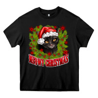Black meowy christmas Heavy Core Tee - CowhideDigitalArt