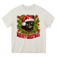Cream meowy christmas Heavy Core Tee - CowhideDigitalArt