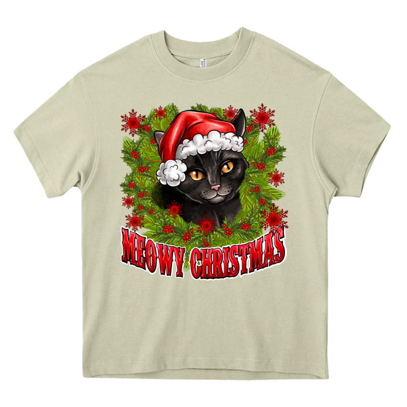 Meowy Christmas Heavy Core Tee by CowhideDigitalArt | Teevron