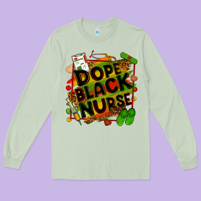 Dope Black Nurse Long Sleeve Tee Designed By Zillion Design Studio
