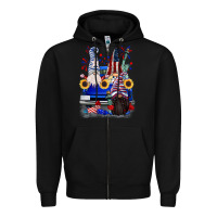 Black 4th of July gnomes truck Zipper Hoodie - CowGirlArtShop