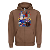 Chestnut 4th of July gnomes truck Zipper Hoodie - CowGirlArtShop