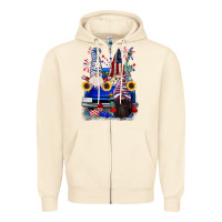 Sandshell 4th of July gnomes truck Zipper Hoodie - CowGirlArtShop