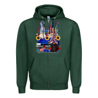 Sports Green 4th of July gnomes truck Zipper Hoodie - CowGirlArtShop