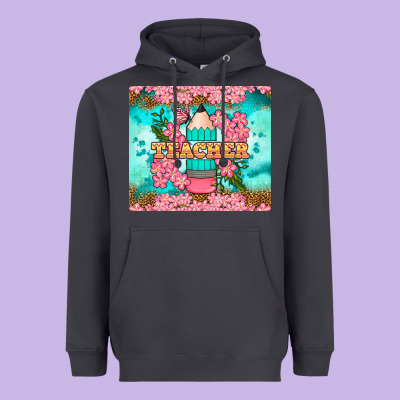 Teacher Floral Pencil Tumbler Heavyweight Hoodie Designed By Bundleandbundleshop